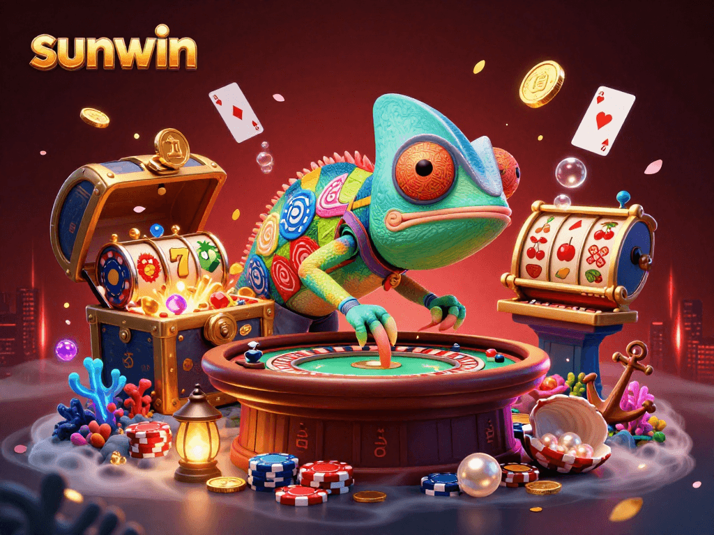 Experience the vibrant action at sunwin with a dynamic chameleon casino owner amid rich gaming elements!