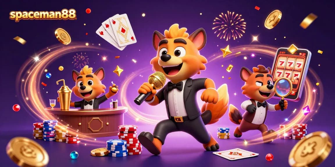Experience laughter and wins with spaceman88 in a vibrant comedy casino scene.