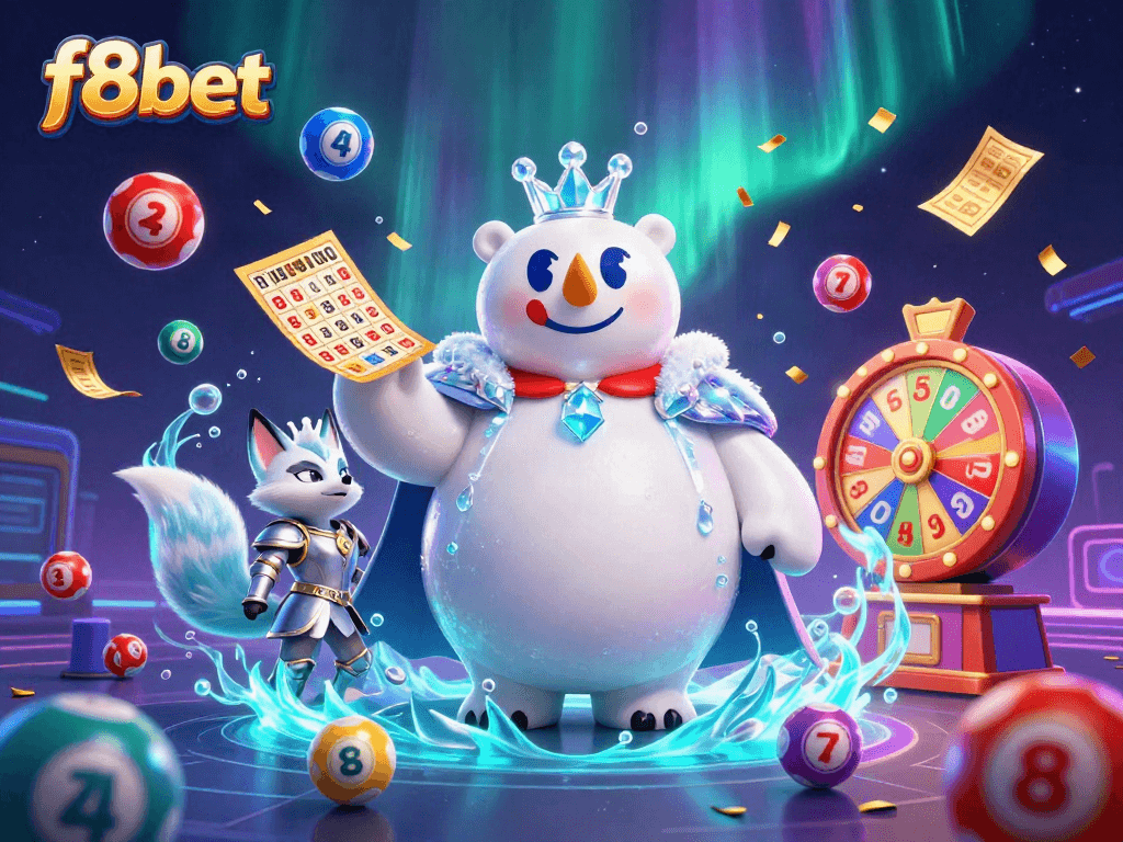 Experience the thrill of f8bet with dynamic lottery action featuring a polar bear and snow fox!