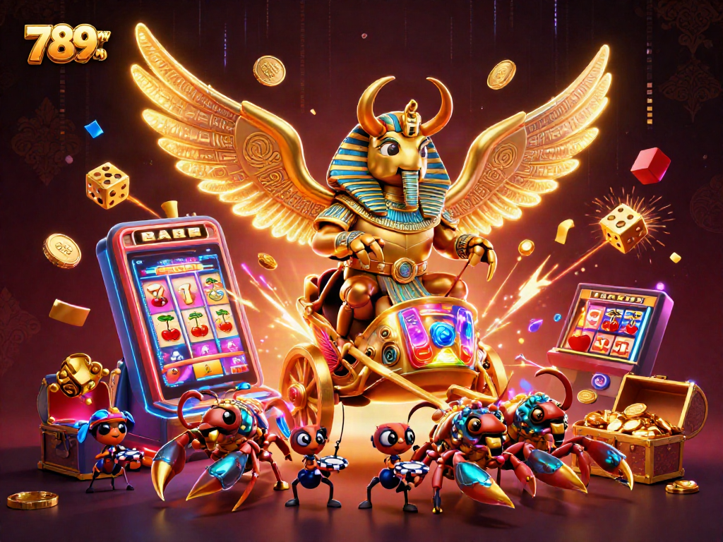 Experience the excitement of 789WIN with vibrant casino elements and dynamic characters in a thrilling scene.