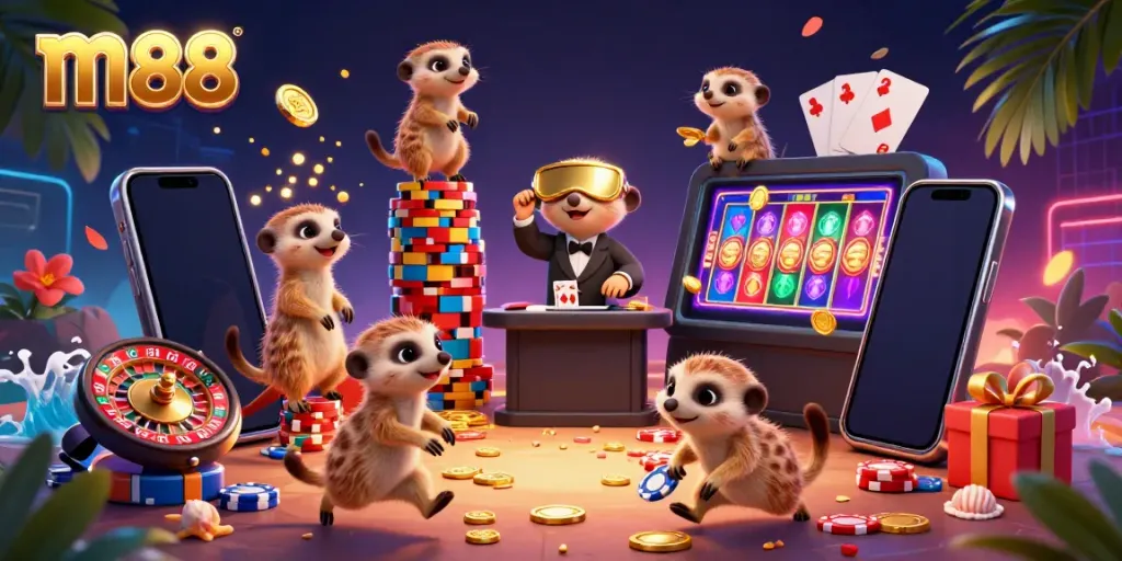 Experience the thrill of m88 with meerkats operating a lively casino full of games and excitement.