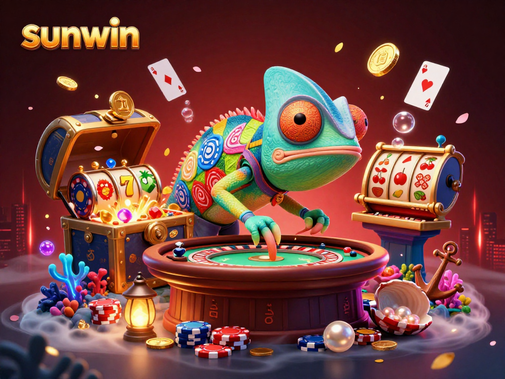 Experience the vibrant action at sunwin with a dynamic chameleon casino owner amid rich gaming elements!