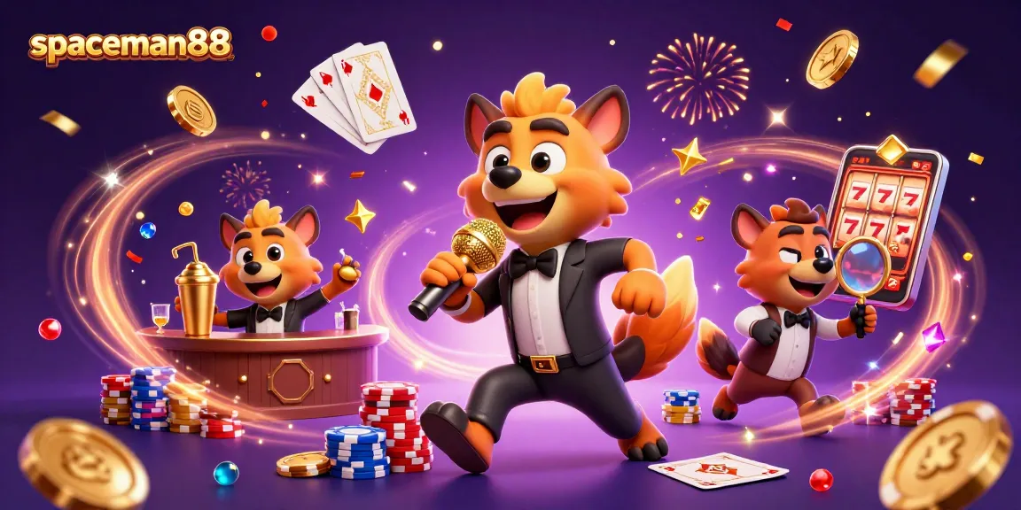Experience laughter and wins with spaceman88 in a vibrant comedy casino scene.