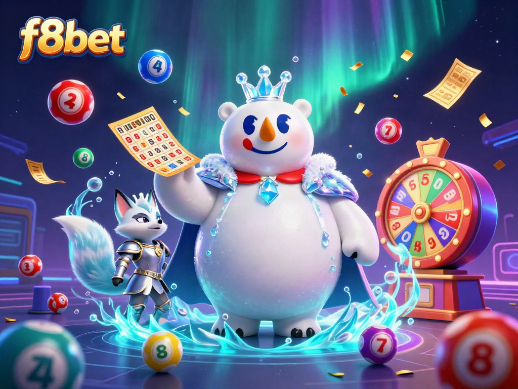 Experience the thrill of f8bet with dynamic lottery action featuring a polar bear and snow fox!