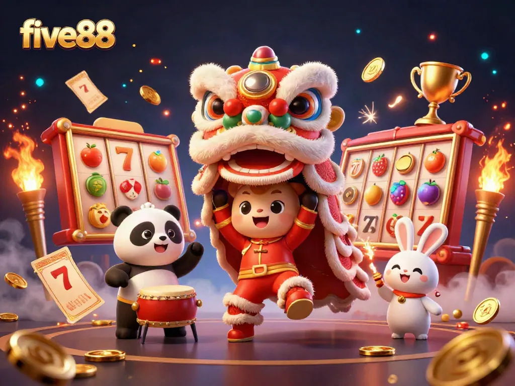 Experience the excitement of five88 with vibrant cartoon characters and thrilling casino features.