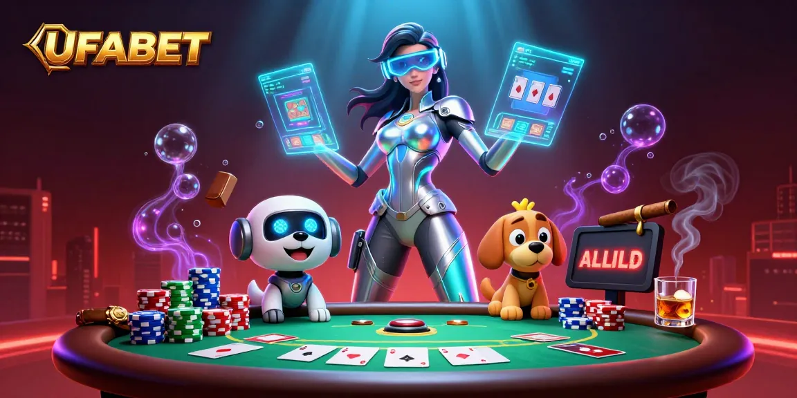 Experience immersive gambling thrills with UFABET's vibrant casino illustration.