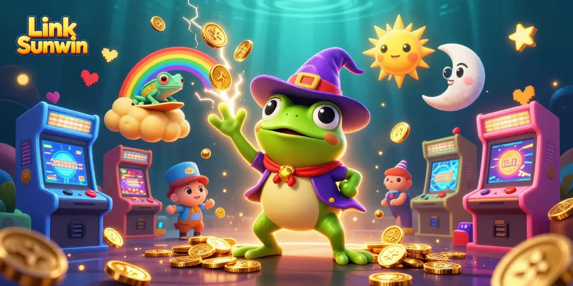 Experience the thrill of winning at Link Sunwin with vibrant game elements and 3D characters.
