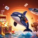 Experience the excitement of apk slot777 with a vibrant 3D casino scene featuring sea creatures and slot elements.