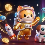 Engage with GO99 gaming action in a vibrant cosmic casino scene filled with crypto elements.