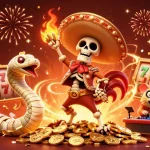 Experience thrilling gameplay with slot depo 5000 as dynamic characters celebrate wins in an exciting casino scene.